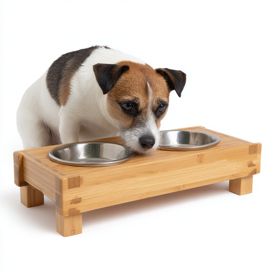 Bamboo Stand for Elevated Pet Feeders