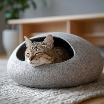 Wool Felt Cat Cave Bed for Cats to Hide